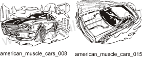 American Muscle Cars - Free vector lipart in EPS and AI formats.