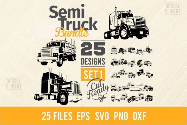 Semi Truck Bundle SVG