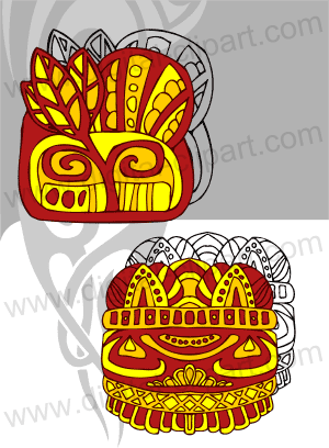 Art of Ancient Maya - Cuttable vector clipart in EPS and AI formats. Vectorial Clip art for cutting plotters.
