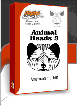 Animal Heads 3 - Cuttable vector clipart in EPS and AI formats. Vectorial Clip art for cutting plotters.