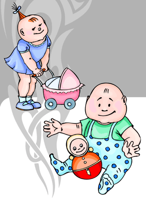 Babies - Cuttable vector clipart in EPS and AI formats. Vectorial Clip art for cutting plotters.