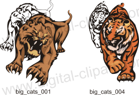 Big Cats - Free vector lipart in EPS and AI formats.