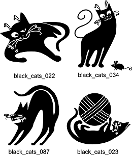 Black Cats - Free vector lipart in EPS and AI formats.