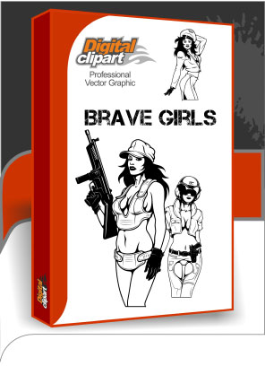 Brave Girls - Cuttable vector clipart in EPS and AI formats. Vectorial Clip art for cutting plotters.