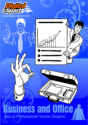 Business and Office - Cuttable vector clipart in EPS and AI formats. Vectorial Clip art for cutting plotters.