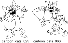 Cartoon Cats Clipart - Free vector lipart in EPS and AI formats.