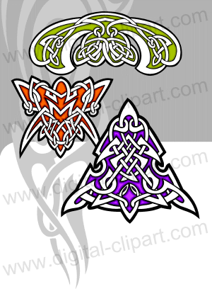 Celtic Clipart. Cuttable vector clipart in EPS and AI formats. Vectorial Clip art for cutting plotters.