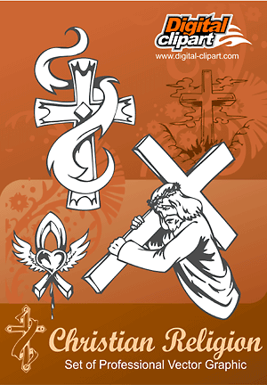 Christian Religion - Cuttable vector clipart in EPS and AI formats. Vectorial Clip art for cutting plotters.