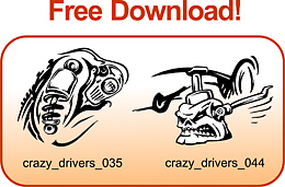 Crazy Drivers - Free vector lipart in EPS and AI formats.
