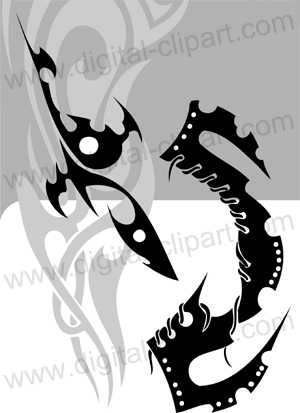 Cuttable vector clipart in EPS and AI formats. Vectorial Clip art for cutting plotters.