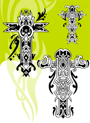 Crosses - Cuttable vector clipart in EPS and AI formats. Vectorial Clip art for cutting plotters.