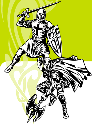Crusaders - Cuttable vector clipart in EPS and AI formats. Vectorial Clip art for cutting plotters.