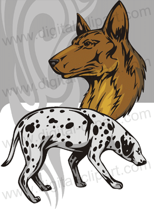Dogs Clipart. Cuttable vector clipart in EPS and AI formats. Vectorial Clip art for cutting plotters.