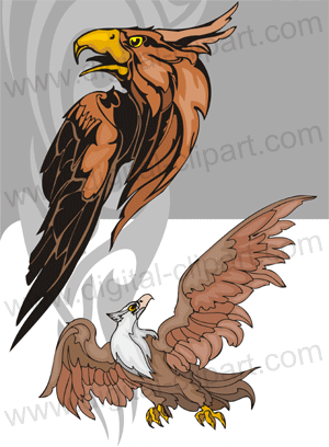 Eagles 2  - Cuttable vector clipart in EPS and AI formats. Vectorial Clip art for cutting plotters.