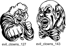 Evil Clowns - Free vector lipart in EPS and AI formats.