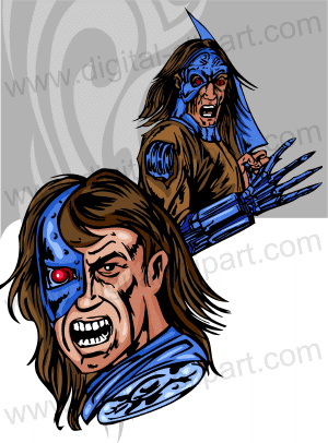 Fantastic Warriors - Cuttable vector clipart in EPS and AI formats. Vectorial Clip art for cutting plotters.