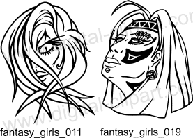 Fantasy Girls Clipart  - Free vector lipart in EPS and AI formats.