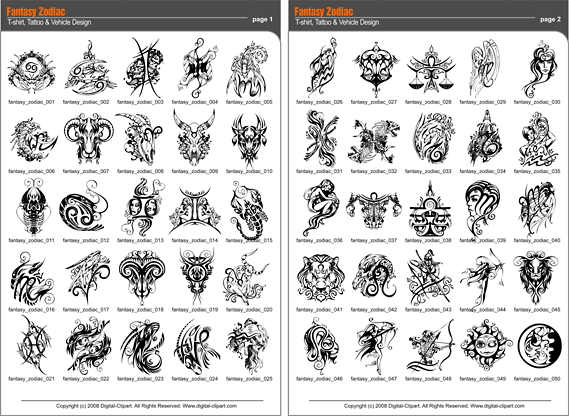 Fantasy Zodiac - Extreme Vector Clipart for Professional Use (Vinyl-Ready 