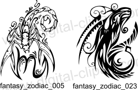Fantasy Zodiac - Free vector lipart in EPS and AI formats.