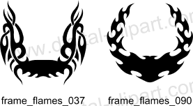 Flaming Frames Clip Art. Free vector lipart in EPS and AI formats.