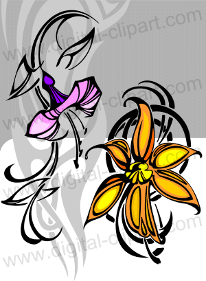 flowers clip art images. Cuttable vector clipart in EPS