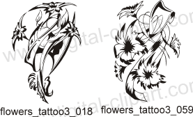 Flowers Tattoo - Free vector lipart in EPS and AI formats.