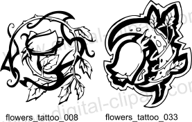 Flowers Tattoo - Free vector lipart in EPS and AI formats.