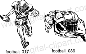 Football Clipart. Free vector lipart in EPS and AI formats.