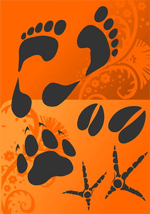 Footprints Clipart - Cuttable vector clipart in EPS and AI formats. Vectorial Clip art for cutting plotters.