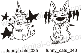 Funny Cats Clipart - Free vector lipart in EPS and AI formats.