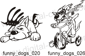 Funny Dogs Clipart - Free vector lipart in EPS and AI formats.