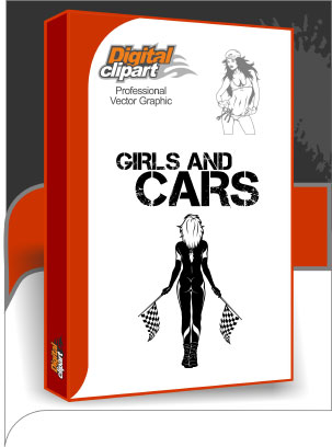 Girls and Bikes - Cuttable vector clipart in EPS and AI formats. Vectorial Clip art for cutting plotters.