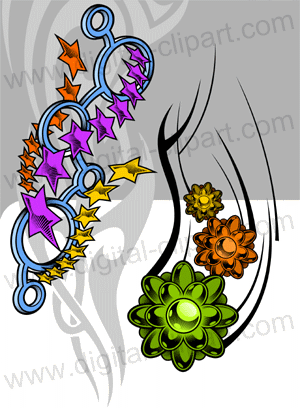 Tattoo for Girls 3 - Cuttable vector clipart in EPS and AI formats. Vectorial Clip art for cutting plotters.