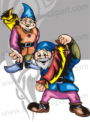 Gnomes Clipart - Cuttable vector clipart in EPS and AI formats. Vectorial Clip art for cutting plotters.
