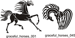 Graceful Horses  - Free vector clipart in EPS and AI formats.