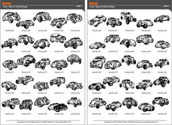 Hot Rod Clipart - Extreme Vector Clipart for Professional Use (Vinyl-Ready 