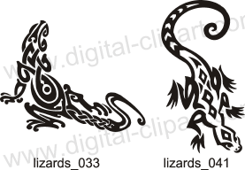 Lizards. Free vector lipart in EPS and AI formats.