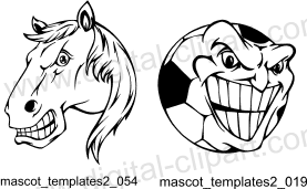 Mascot Templates - Free vector lipart in EPS and AI formats.