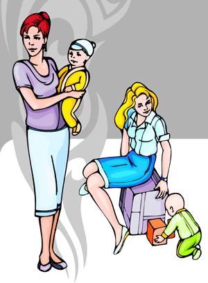 Mums and Kids - Cuttable vector clipart in EPS and AI formats. Vectorial Clip art for cutting plotters.