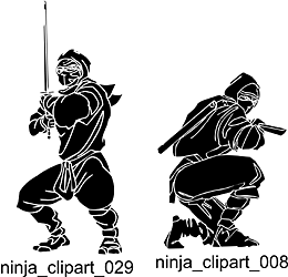 Ninja Clipart. Free vector lipart in EPS and AI formats.