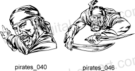 Pirates and Corsairs. Free vector lipart in EPS and AI formats.