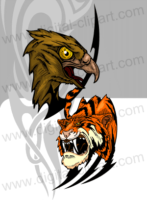 Predators. Cuttable vector clipart in EPS and AI formats. Vectorial Clip art for cutting plotters.