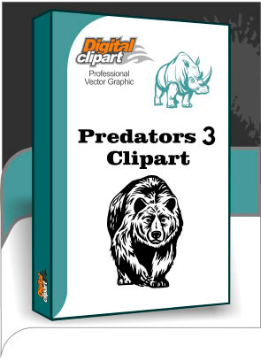 Predators Clipart  - Cuttable vector clipart in EPS and AI formats. Vectorial Clip art for cutting plotters.