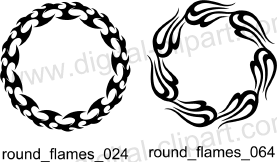 Rounded Flames Clip Art. Free vector lipart in EPS and AI formats.