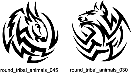 Round Tribal Animals - Free vector lipart in EPS and AI formats.