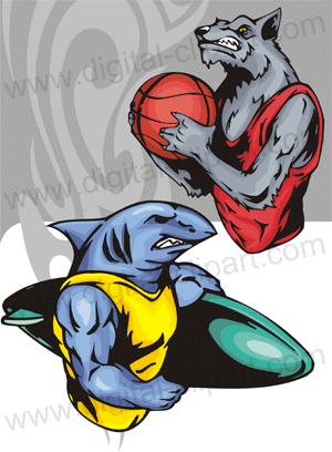 Sport Characters - Cuttable vector clipart in EPS and AI formats. Vectorial Clip art for cutting plotters.