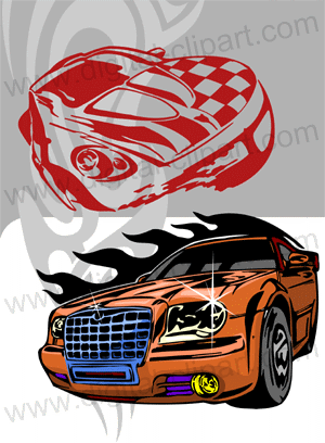 Street Racing 4 - Cuttable vector clipart in EPS and AI formats. Vectorial Clip art for cutting plotters.