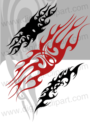 flames clip art. Symmetric Flames Clip Art.