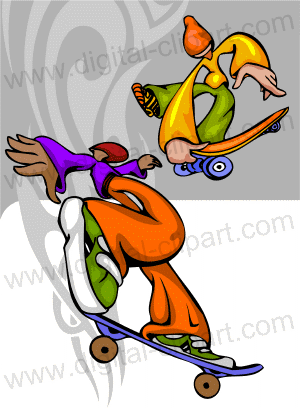 Teenagers Clipart. Cuttable vector clipart in EPS and AI formats. Vectorial Clip art for cutting plotters.