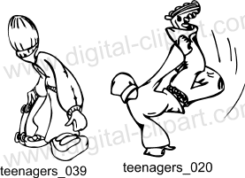 Teenagers Clipart. Free vector lipart in EPS and AI formats.